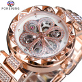 184 Forsining Fashion Damenuhr Top Marke Diamant Weibliche Automatische Mechanische Uhren Wasserdichte Leuchtzeiger Uhr